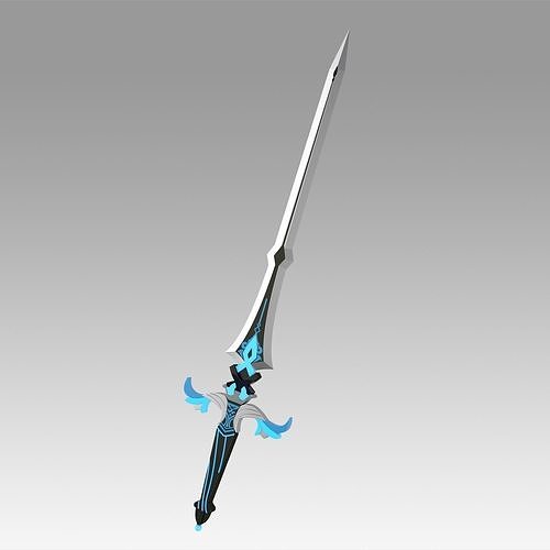 Genshin Impact Kaeya Traveler Jean Keqing Sacrificial Sword 3D model 3D