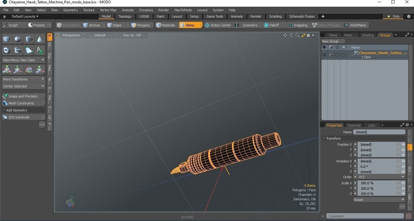 Cheyenne Hawk Tattoo Machine Pen 3D model CGTrader