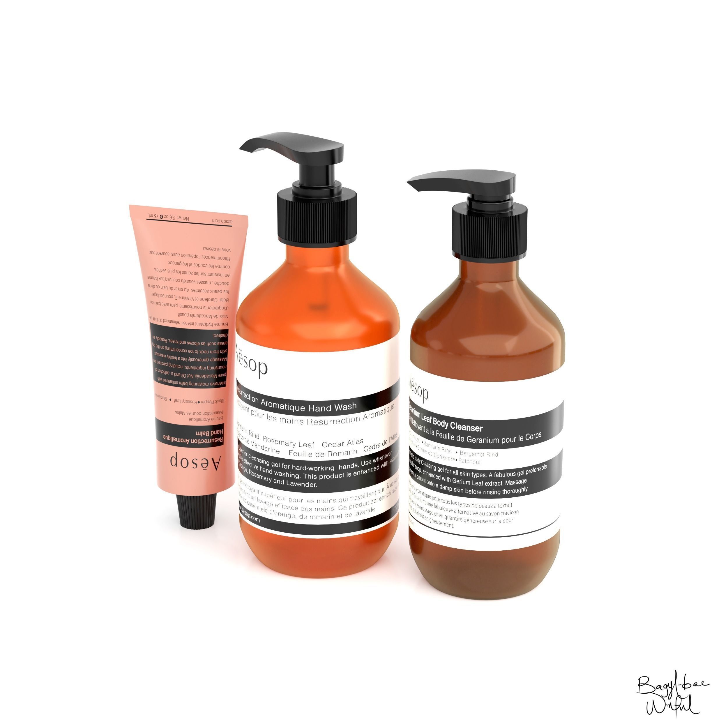 3D model Aesop Bundle Bathroom Essentials Hybris Large VR / AR / low ...