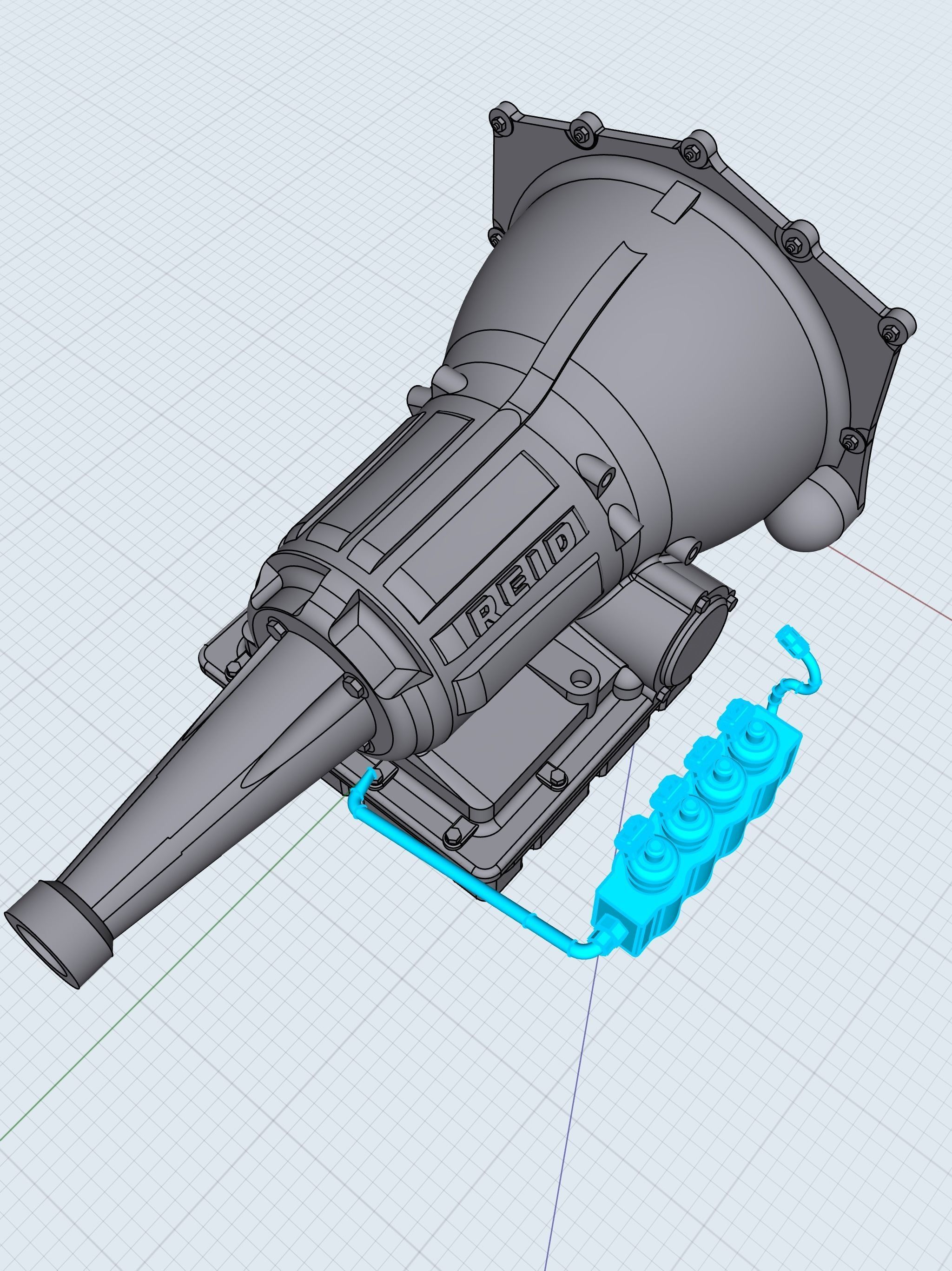 Reid Rossler Powerglide Drag racing Gearbox Transmission Pro Mod 3D model 3D printable CGTrader