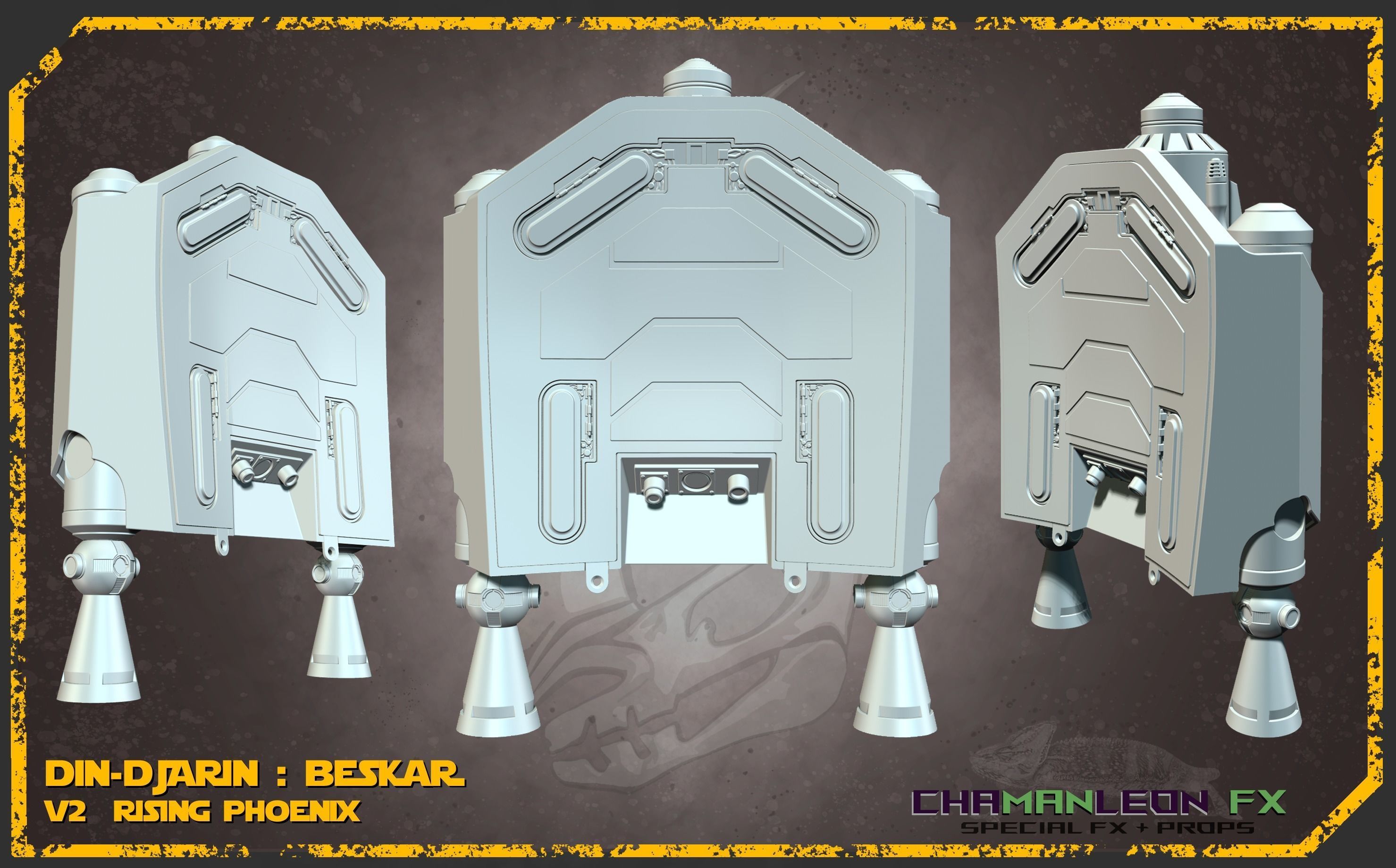 Din Djarin Mandalorian Beskar Rising Phoenix Jetpack Cosplay 3D model