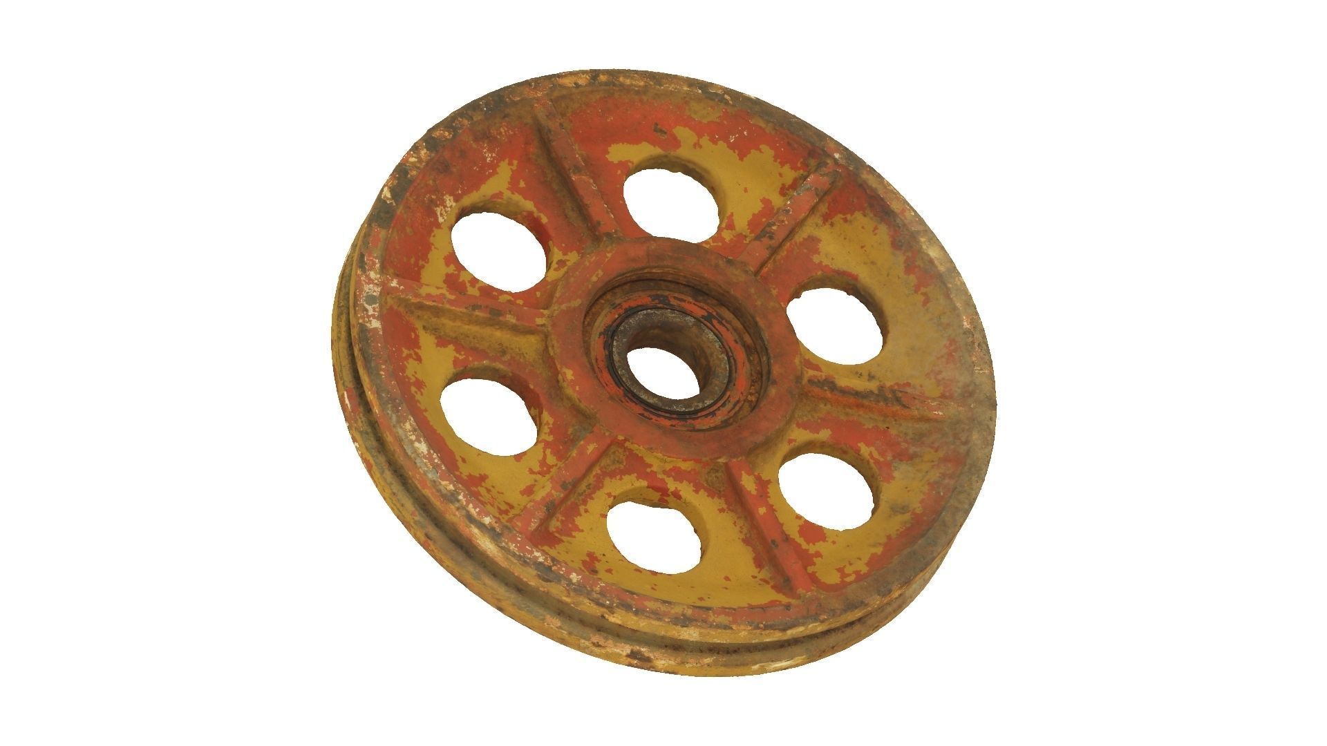 Old Rusted Pulley Wheel Raw Scanned 3D model CGTrader