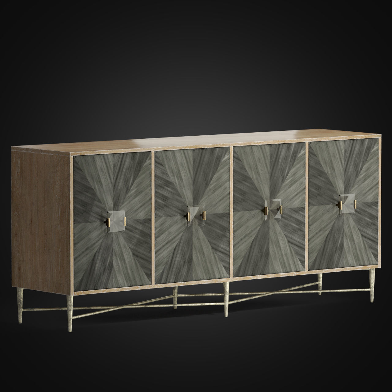 Melange Zola FourDoor Credenza 3D model CGTrader