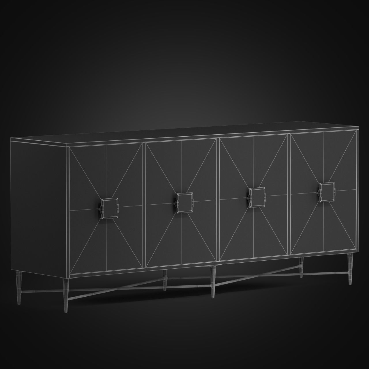 Melange Zola FourDoor Credenza 3D model CGTrader