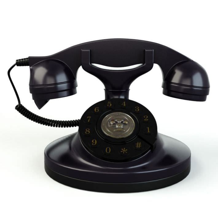 Black Rotary Dial Phone