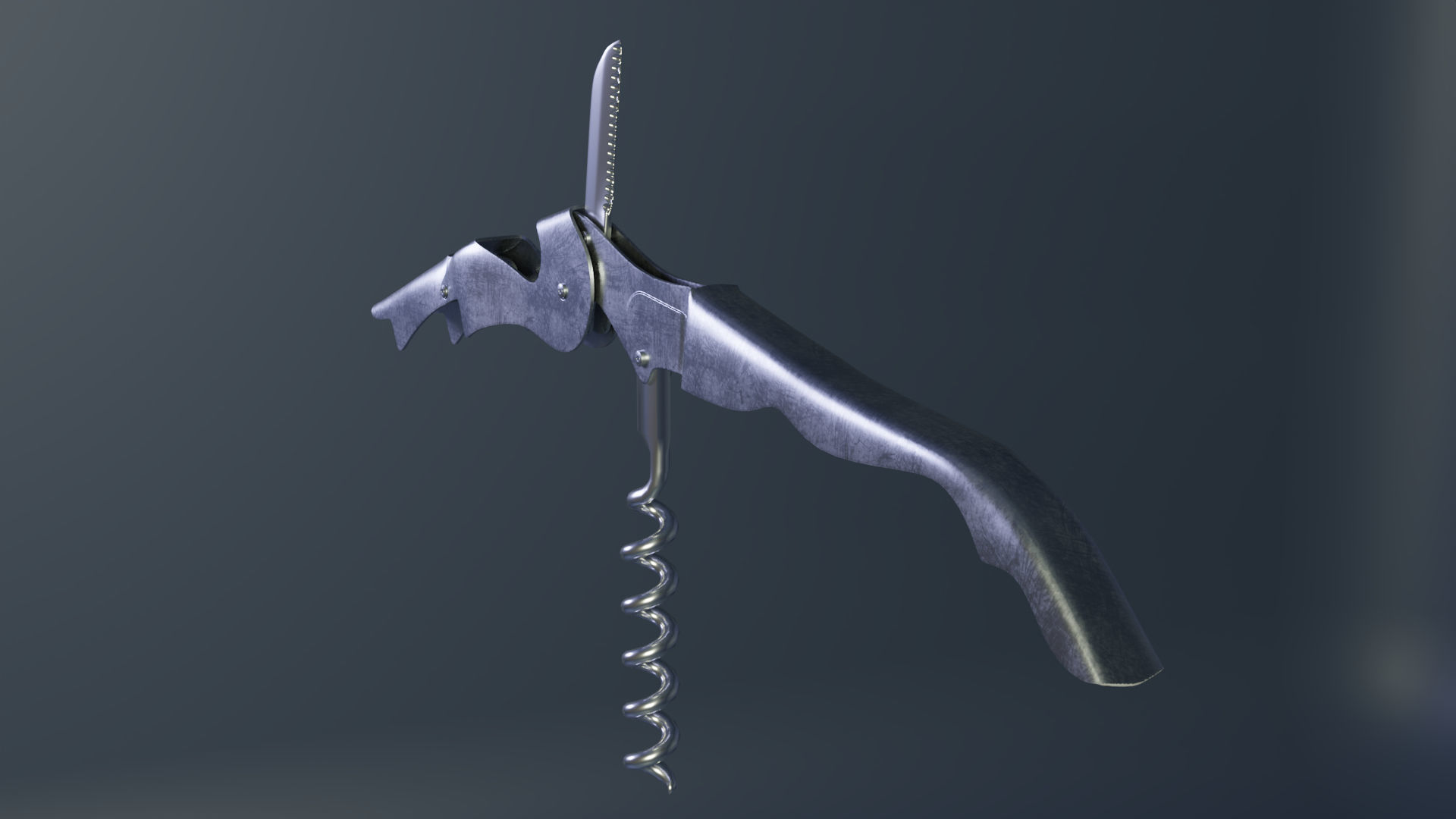 Wine opener 3D model rigged CGTrader