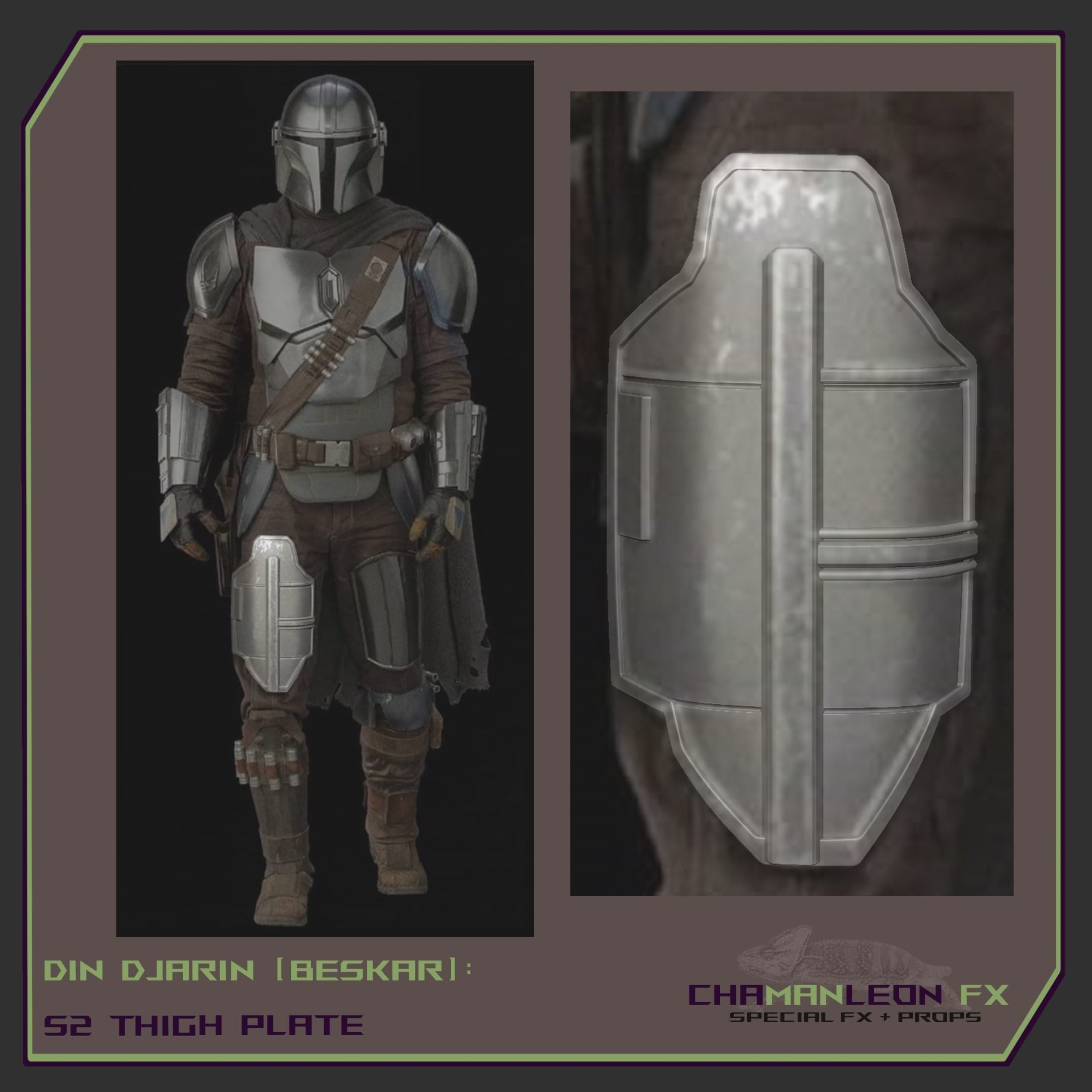 Din Djarin S2 Thigh Plate Armor Cosplay 3D model 3D printable CGTrader