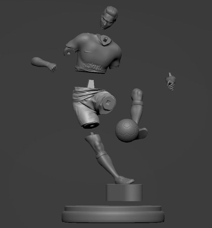 FootBall Player 3D Printable Free free 3D model 3D printable | CGTrader