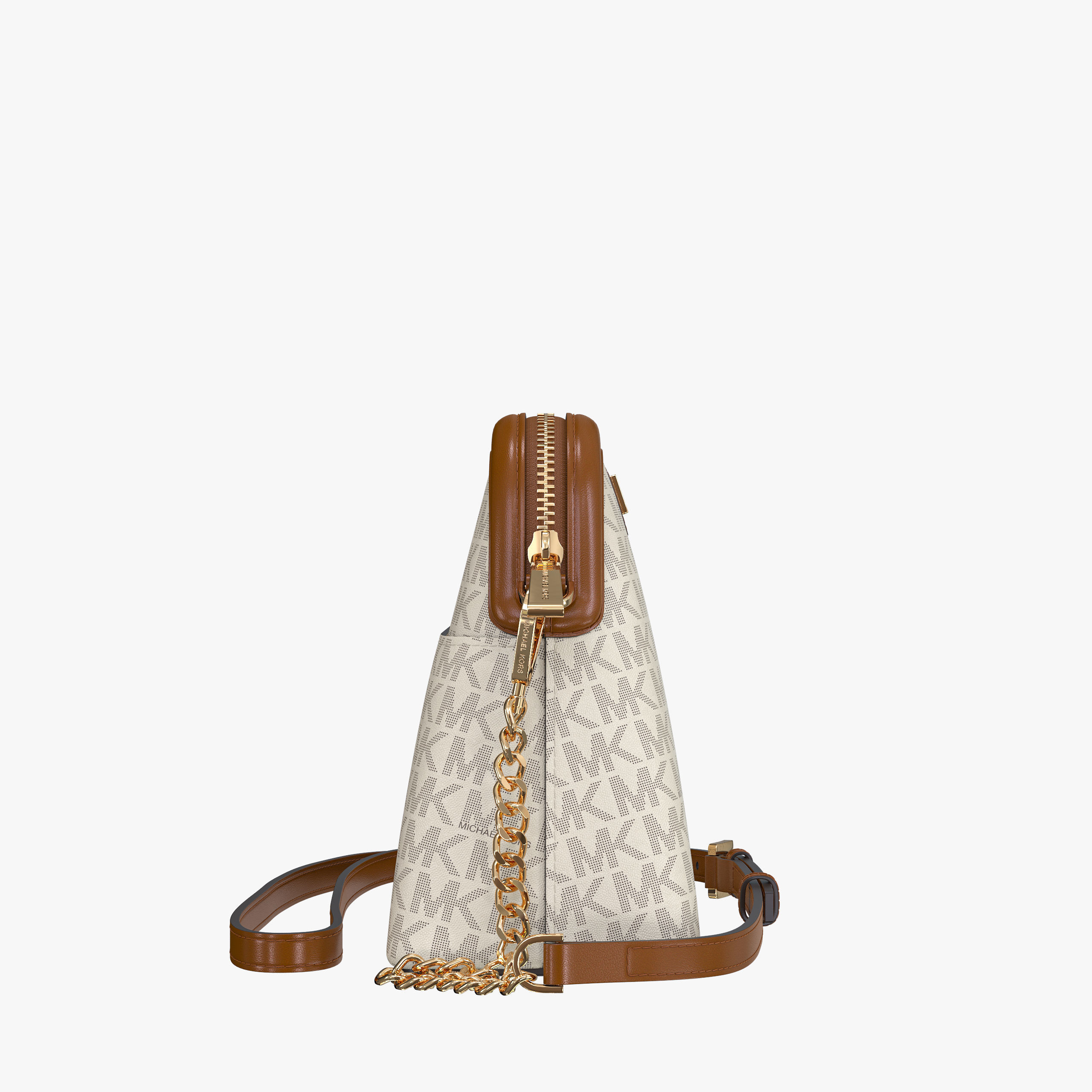 MICHAEL KORS Large Logo Dome Crossbody Bag VANILLA ACORN 3D model