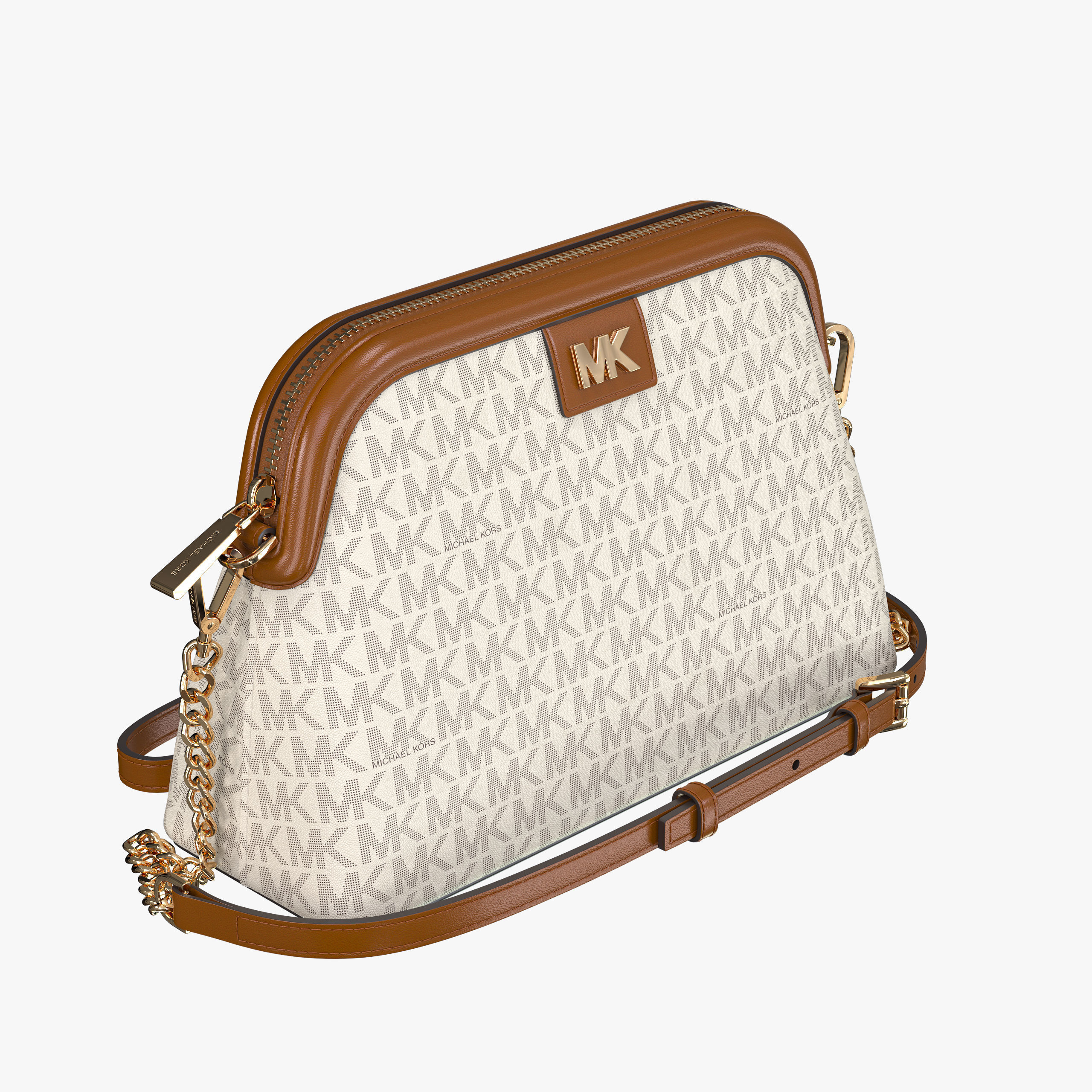 MICHAEL KORS Large Logo Dome Crossbody Bag VANILLA ACORN 3D model