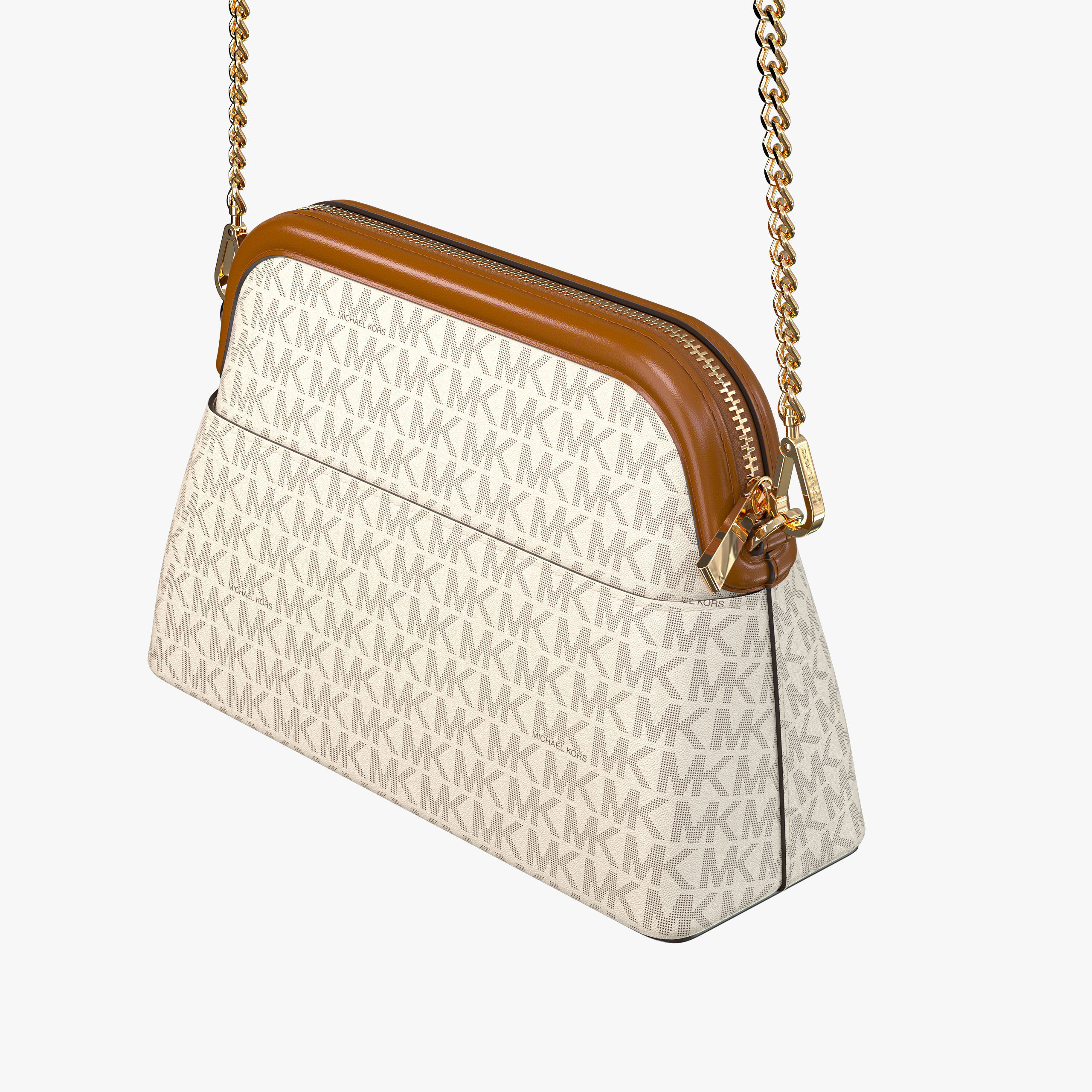 MICHAEL KORS Large Logo Dome Crossbody Bag VANILLA ACORN 3D model