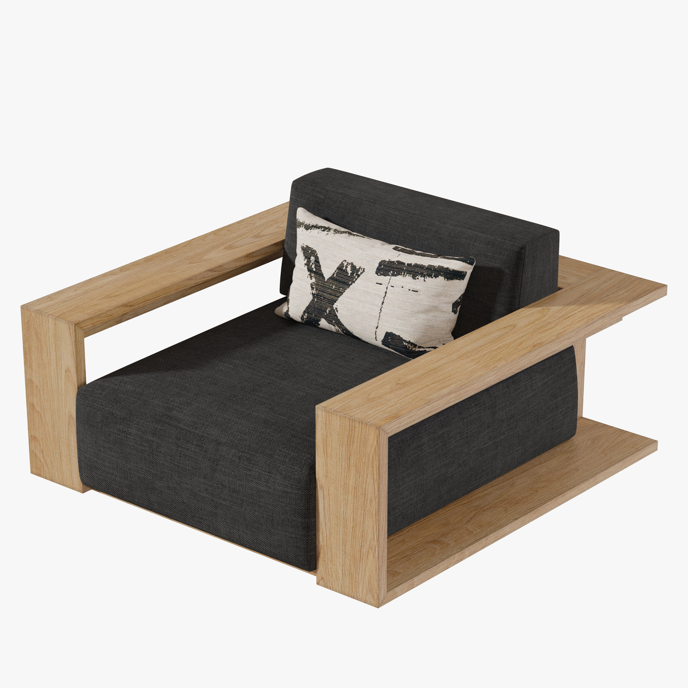 RH BAHIA LOUNGE CHAIR Natural Teak 3D model CGTrader