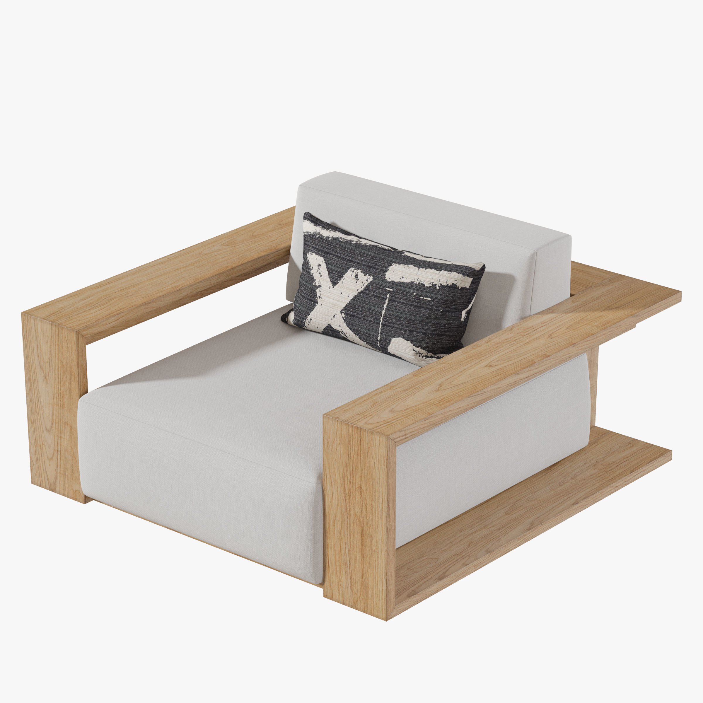 RH BAHIA LOUNGE CHAIR Natural Teak 3D model CGTrader