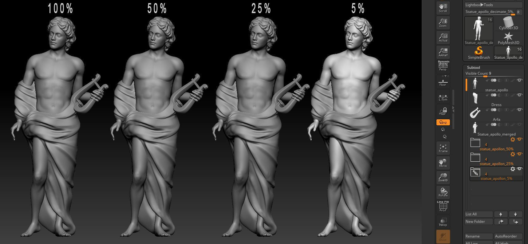 Apollo Statue 3D model | CGTrader