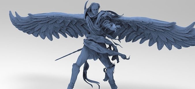 Angel warrior Stylized wide 3D model | CGTrader