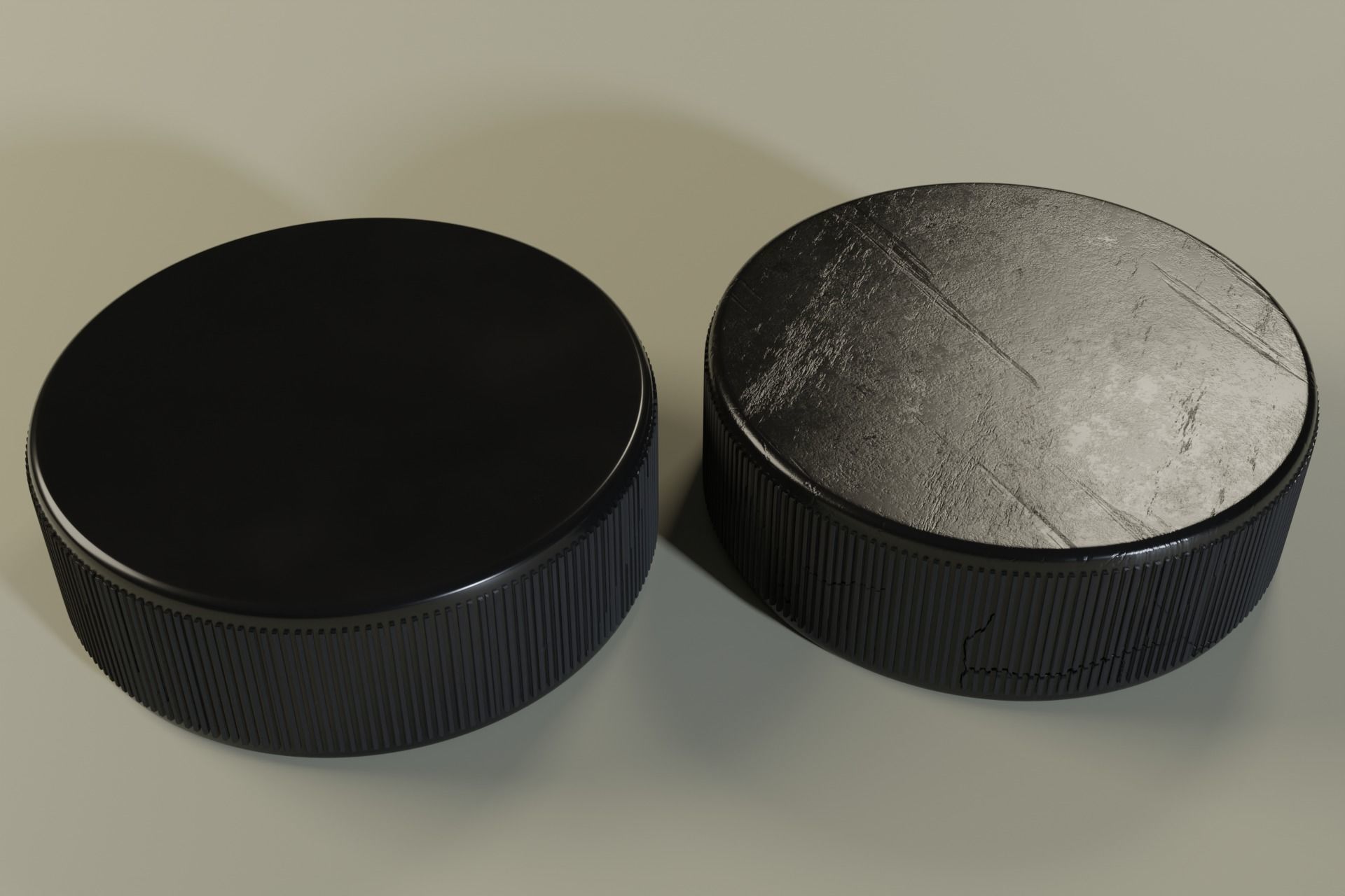 3D model Collection of hockey sticks and pucks with procedural