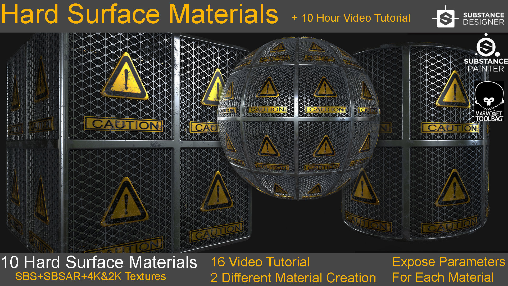 Texture 10 Hard Surface Material 10 Hours Video Tutorial VR / AR / low