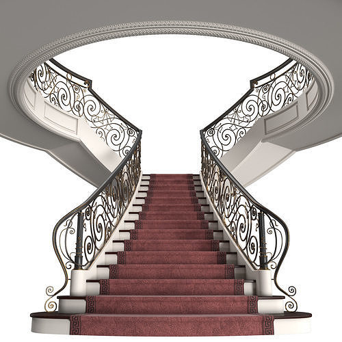 Mansion staircase 3D model CGTrader