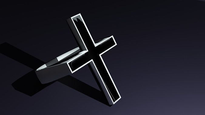 3d RING with a cross 3D model 3D printable | CGTrader