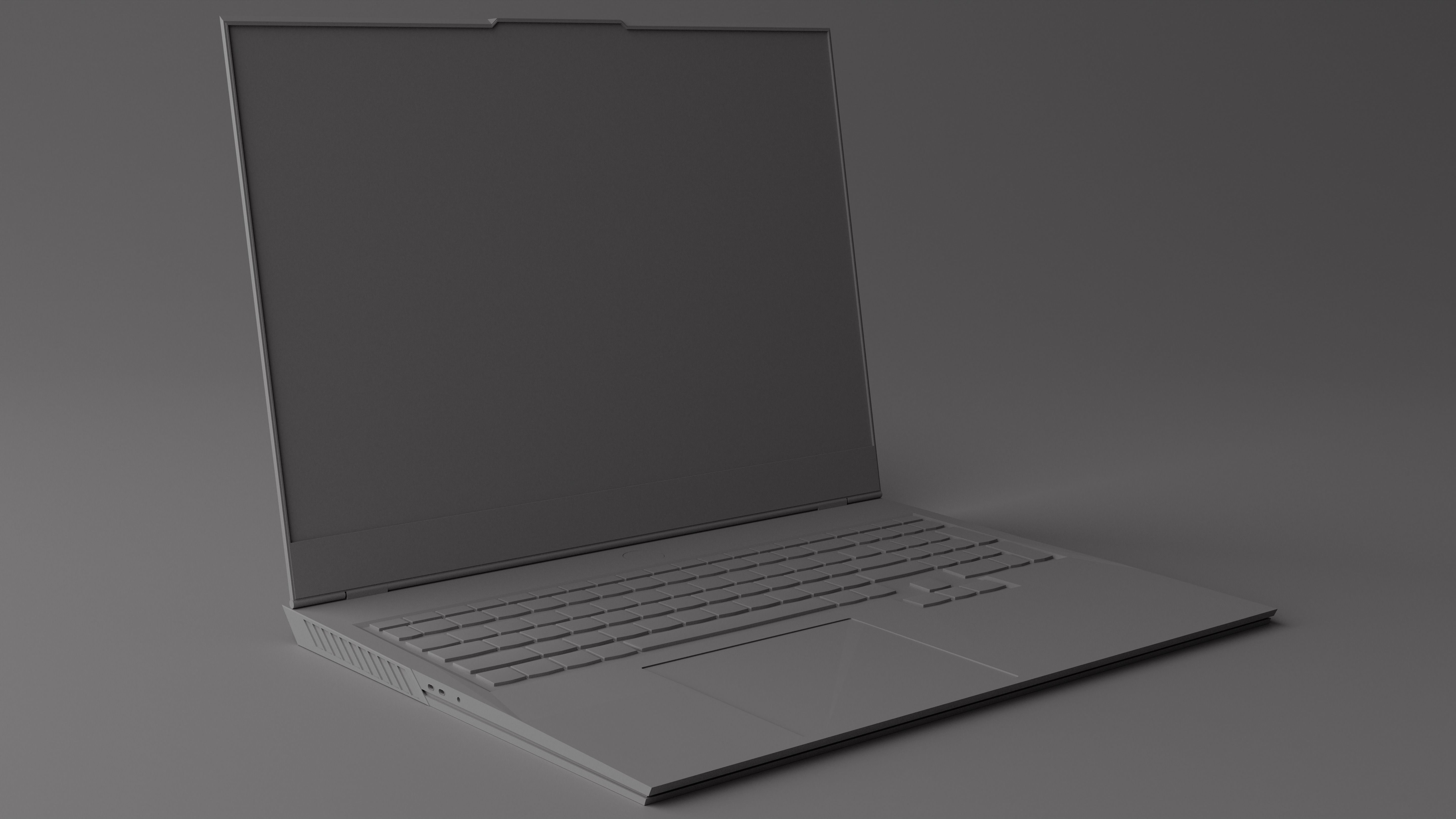 Laptop Lenovo Legion 7 Gaming Black 3D Model Rigged CGTrader
