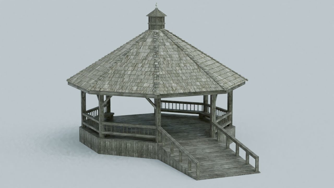 3D model Gazebo Game Rady PBR VR / AR / lowpoly CGTrader