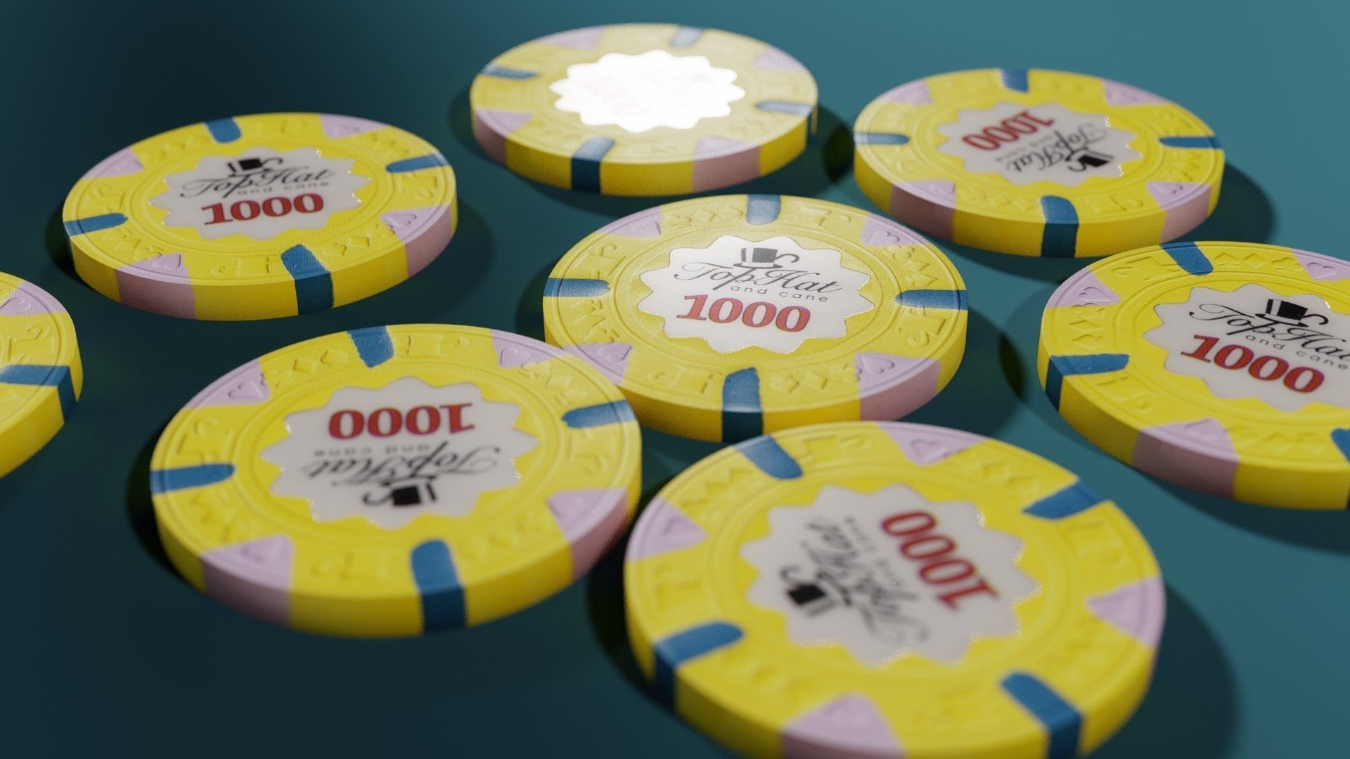Poker chips Paulson Top Hat 1000 3D model CGTrader