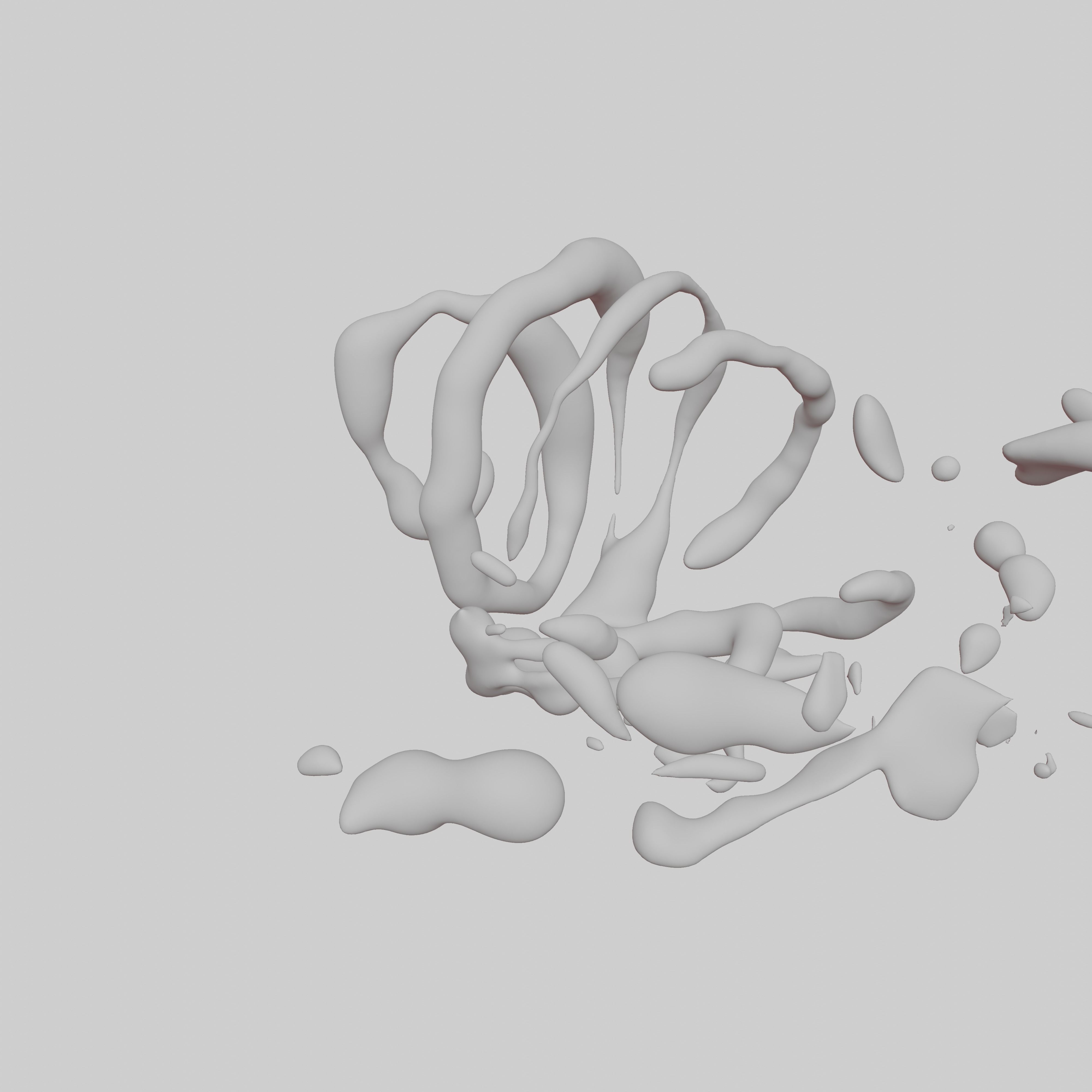 Fresh fluid curly vortex splash effect 3D model | CGTrader