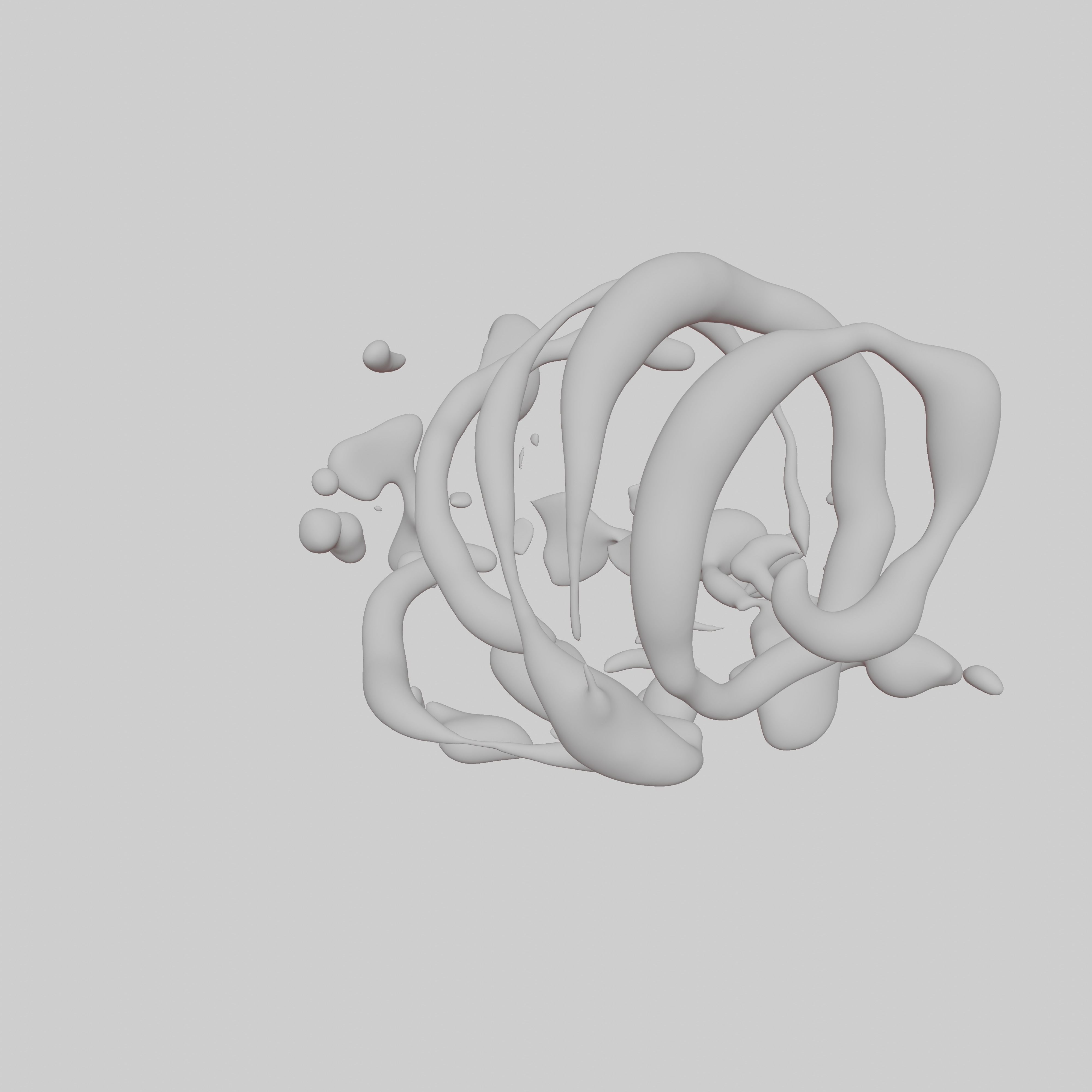 Fresh fluid curly vortex splash effect 3D model | CGTrader