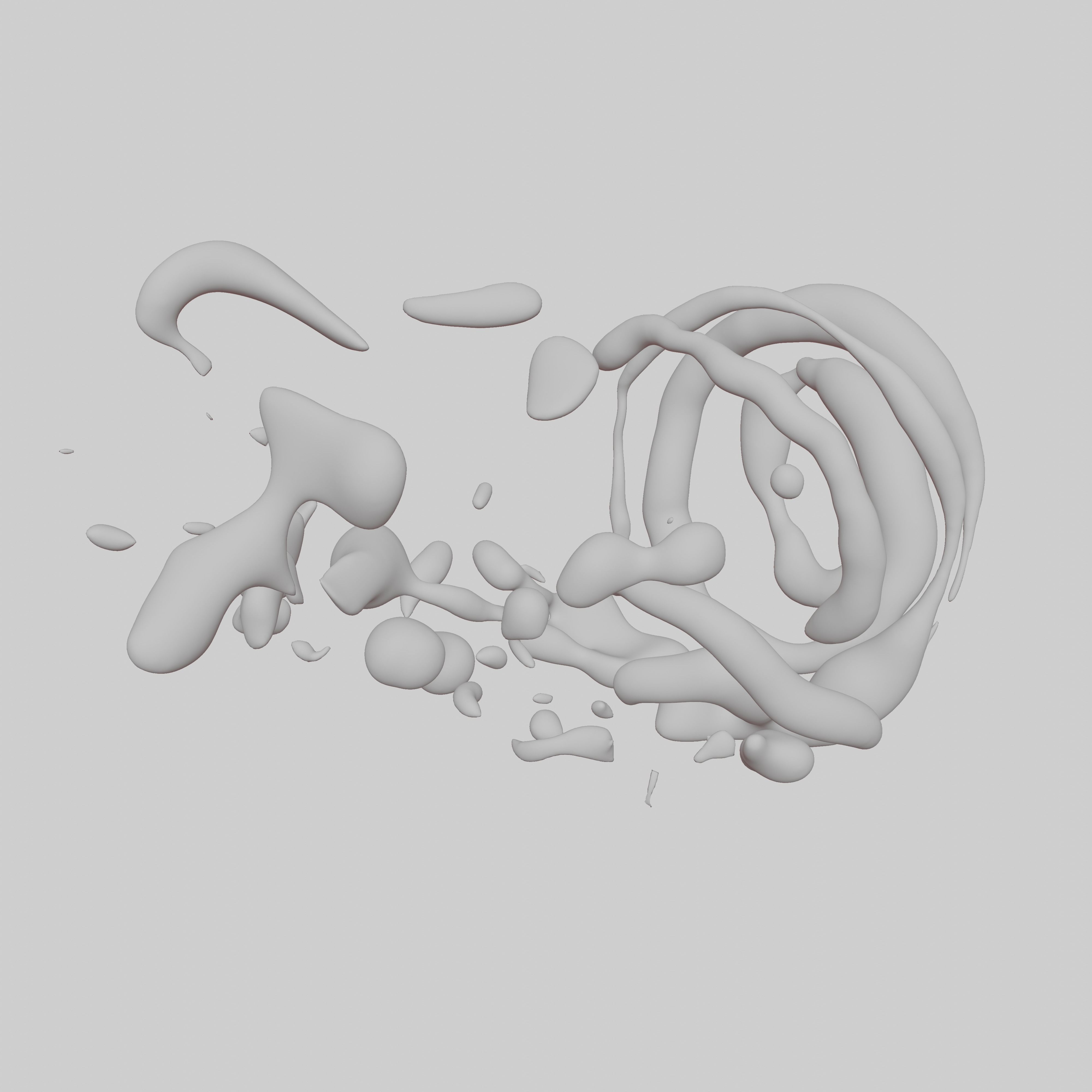 Fresh fluid curly vortex splash effect 3D model | CGTrader