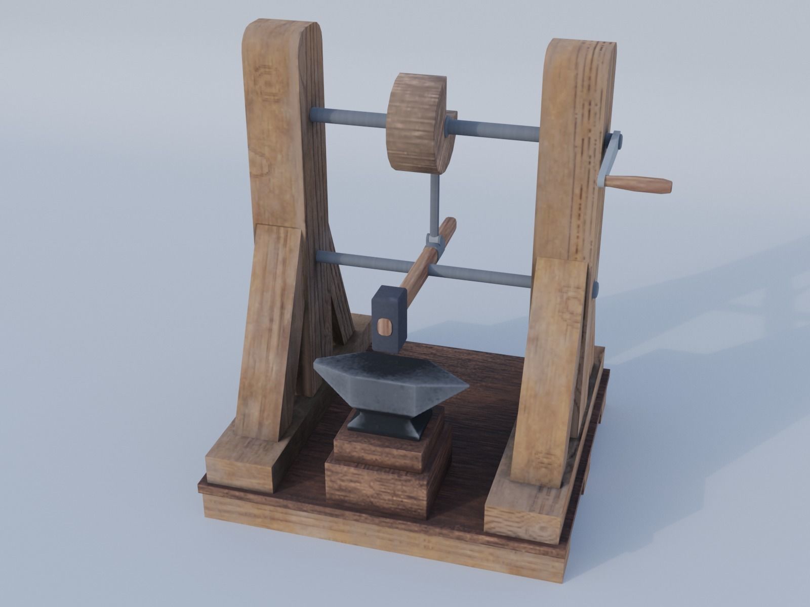3D model Mechanical hammer and Anvil VR / AR / lowpoly CGTrader