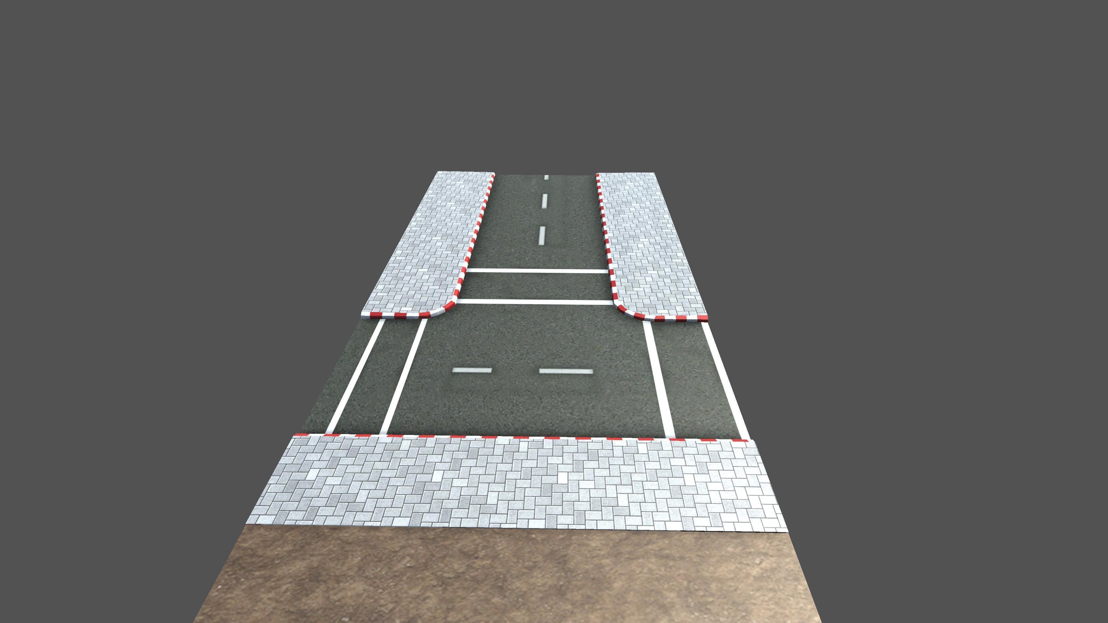 3D model Simple Road Model VR / AR / lowpoly CGTrader