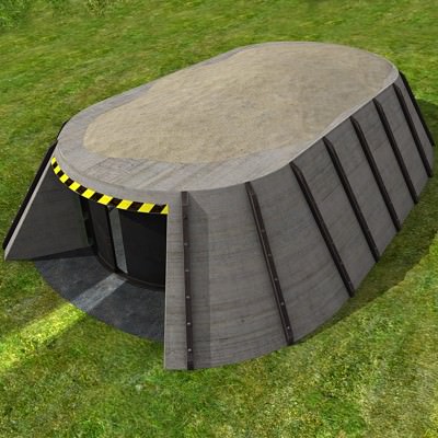 Bunker garage Low-poly  3D model