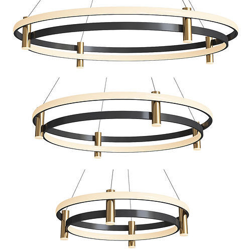 Terret modern pendant light - gold 3D model | CGTrader