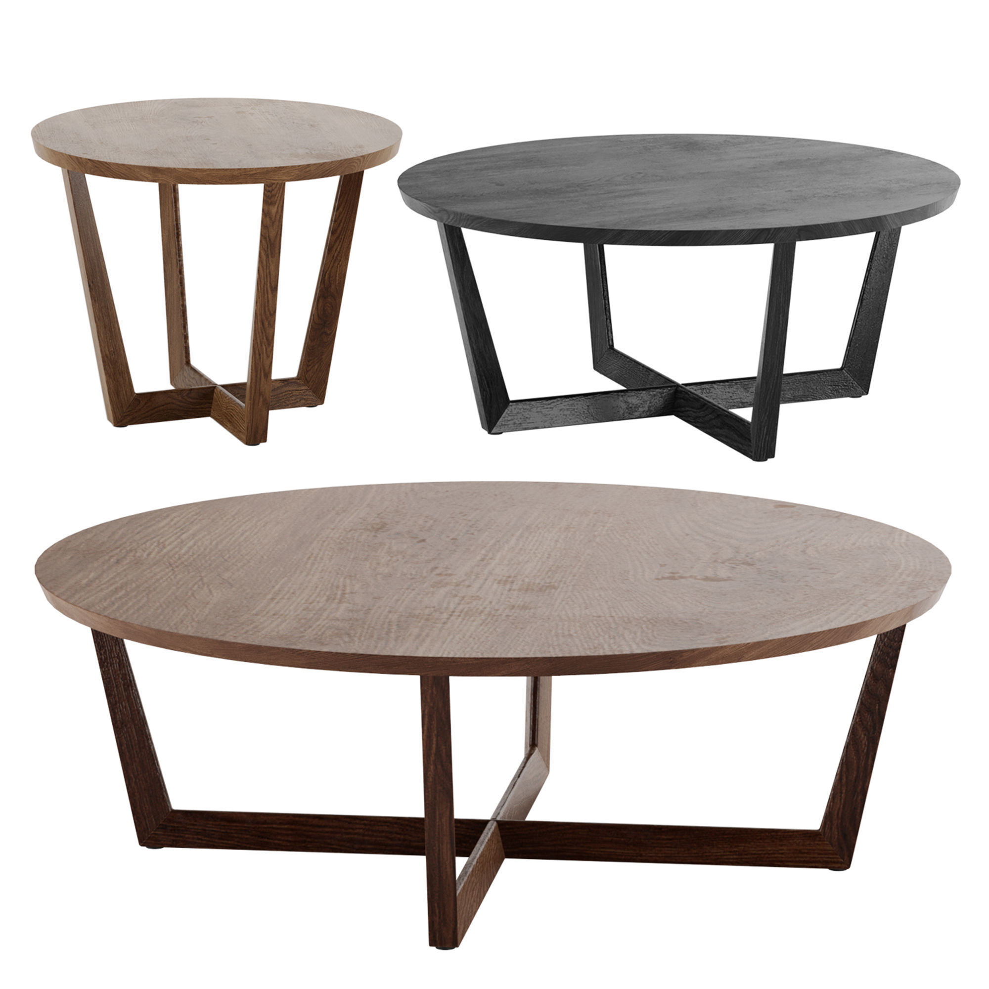 Stowe Round Coffee Table West Elm 3D model CGTrader