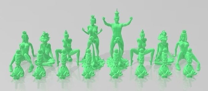 3D model in STL-obj-mtl-ply- format - Erotic Chess set 3D model 3D ...
