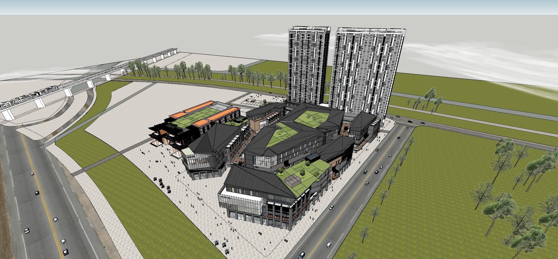 3D model commercial zone VR / AR / lowpoly CGTrader