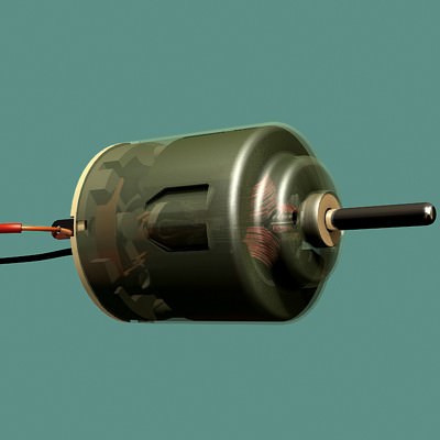 DC motor educational animation 3D model