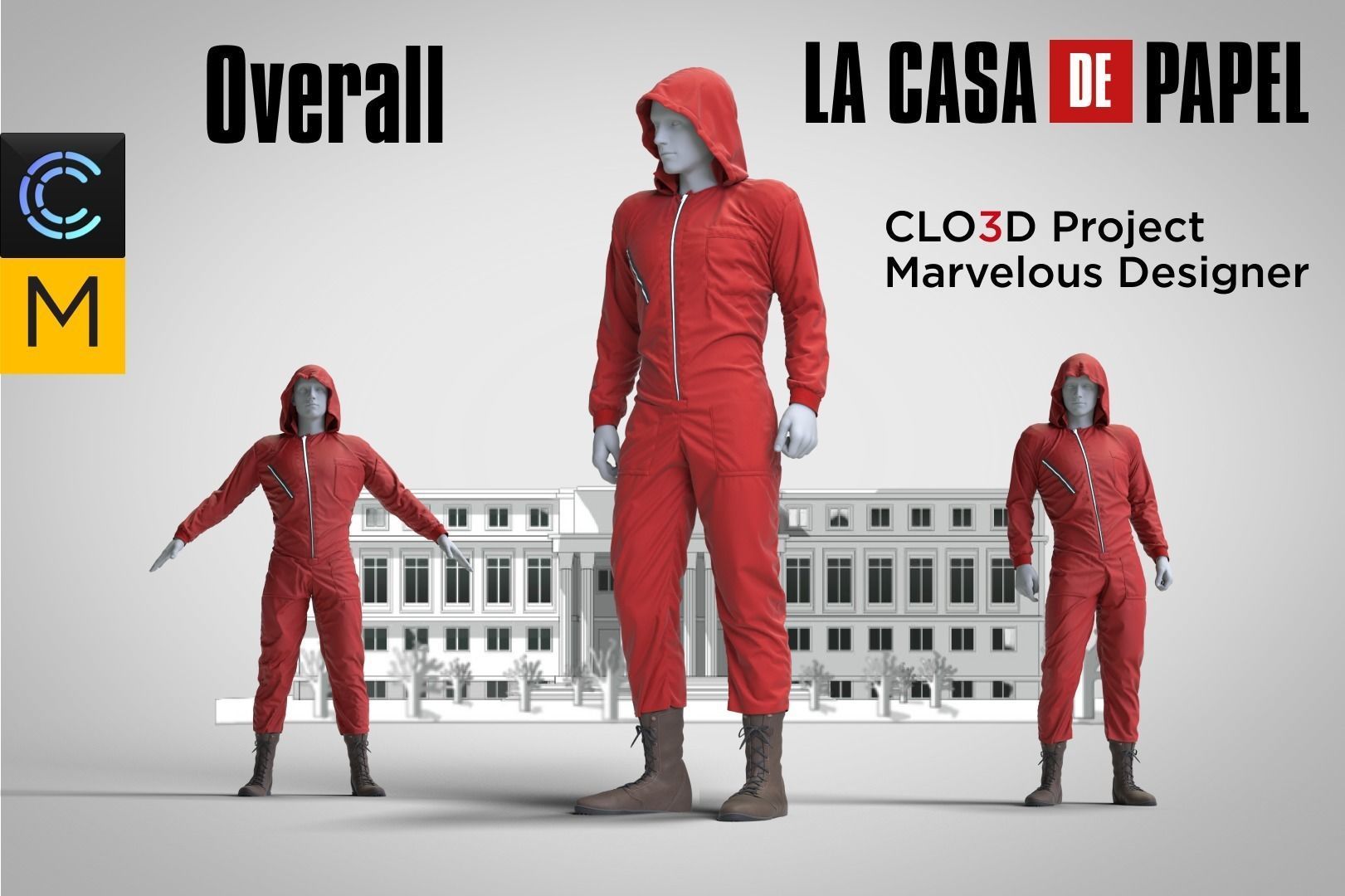 Red overall La Casa De Papel 3D model CGTrader