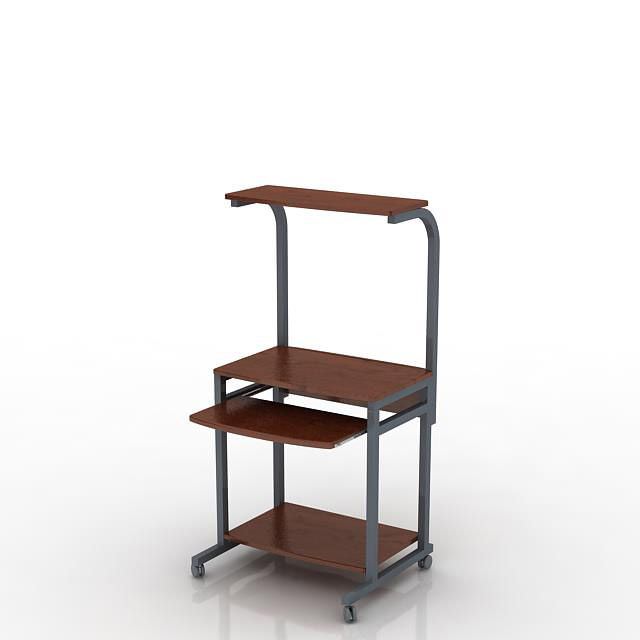 Small Space Single Chocolate Brown Wood And Grey Metal Comput Small Space Single Chocolate Brown Wood