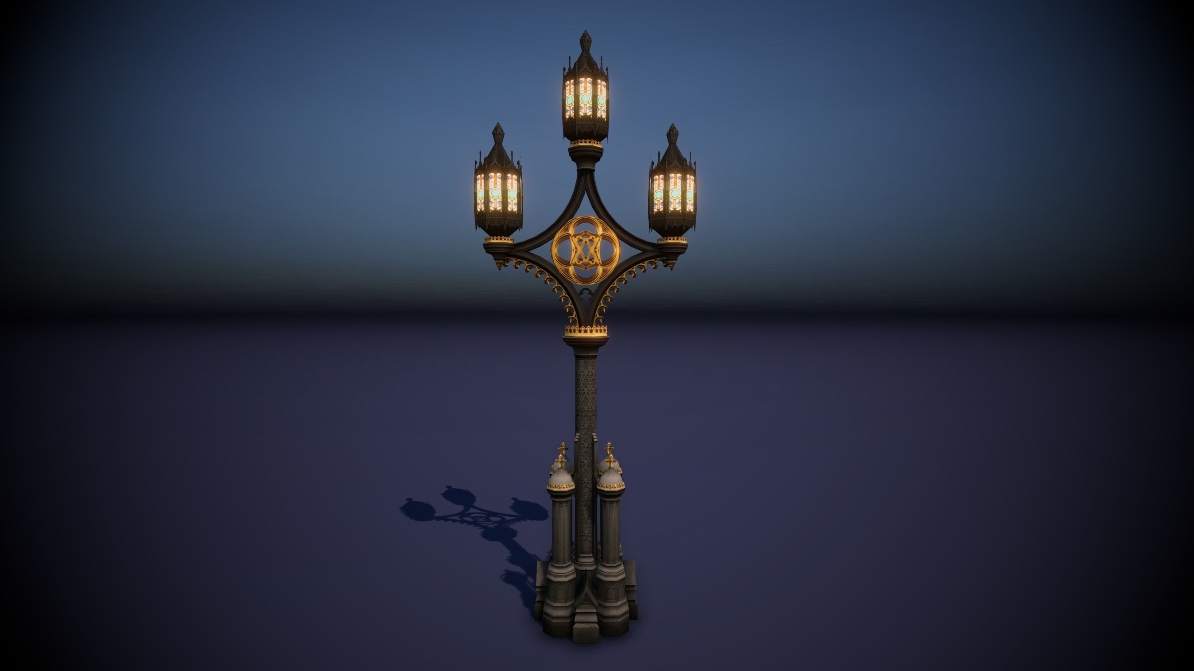 3D model Gothic Lamppost 001 VR / AR / low-poly | CGTrader