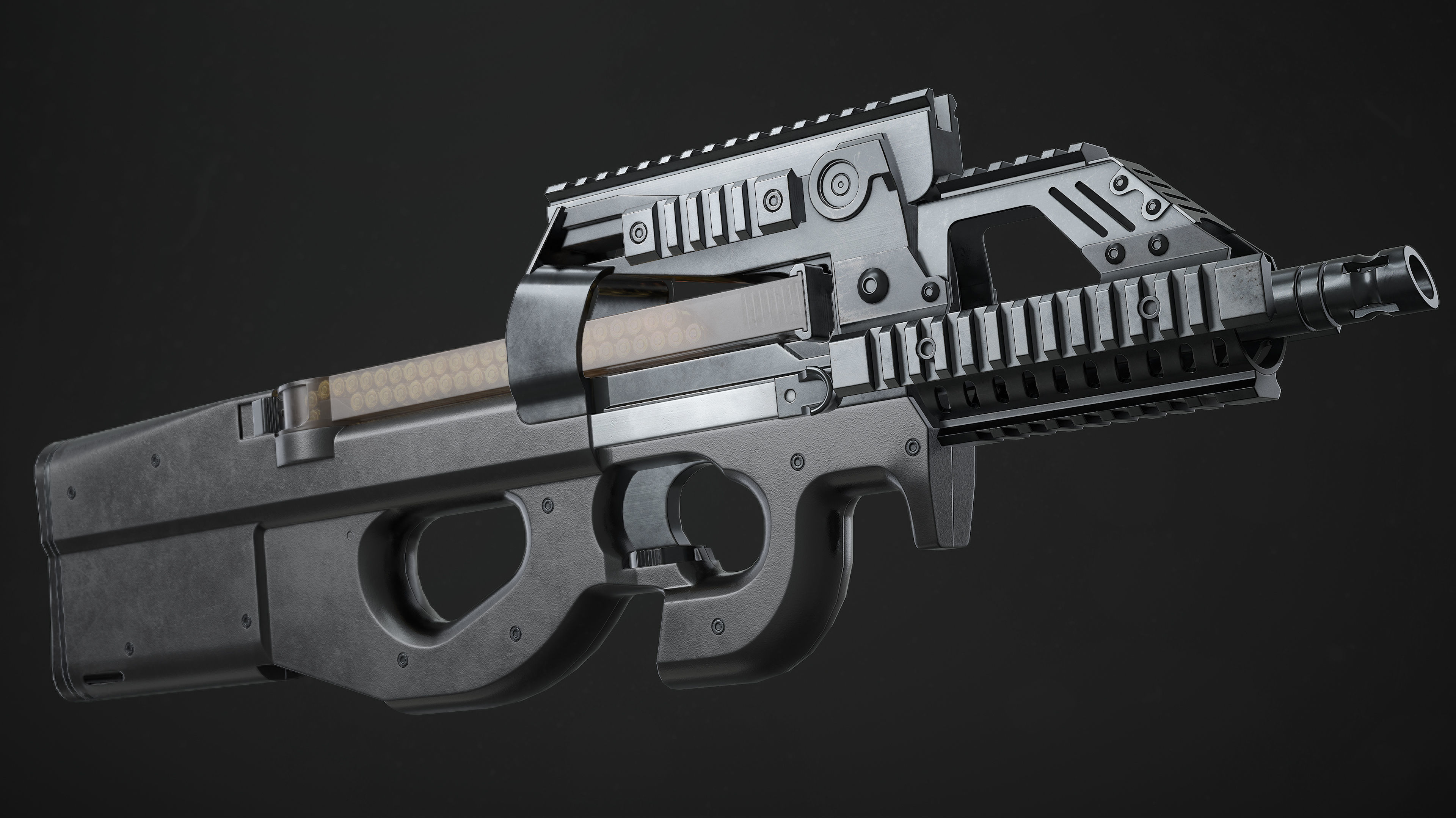 3D model P90 Sub Machine Gun VR / AR / low-poly | CGTrader image.