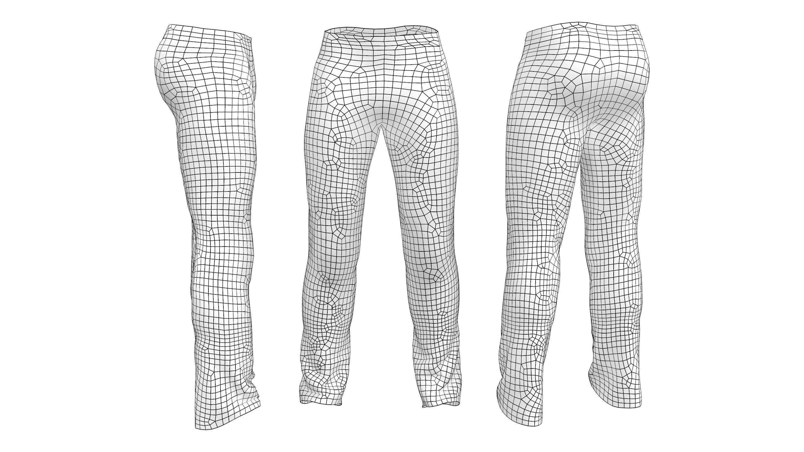 3D model Mens Tight Fit Jeans VR / AR / lowpoly CGTrader