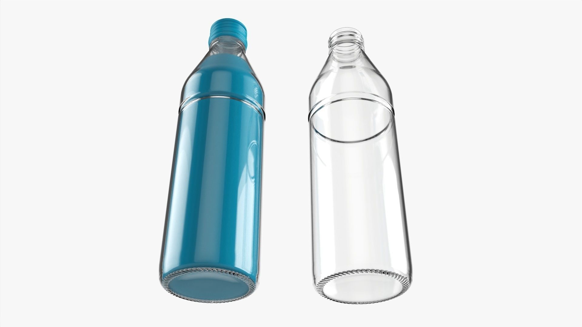 Glass soft drink soda water bottle 13 3D model CGTrader