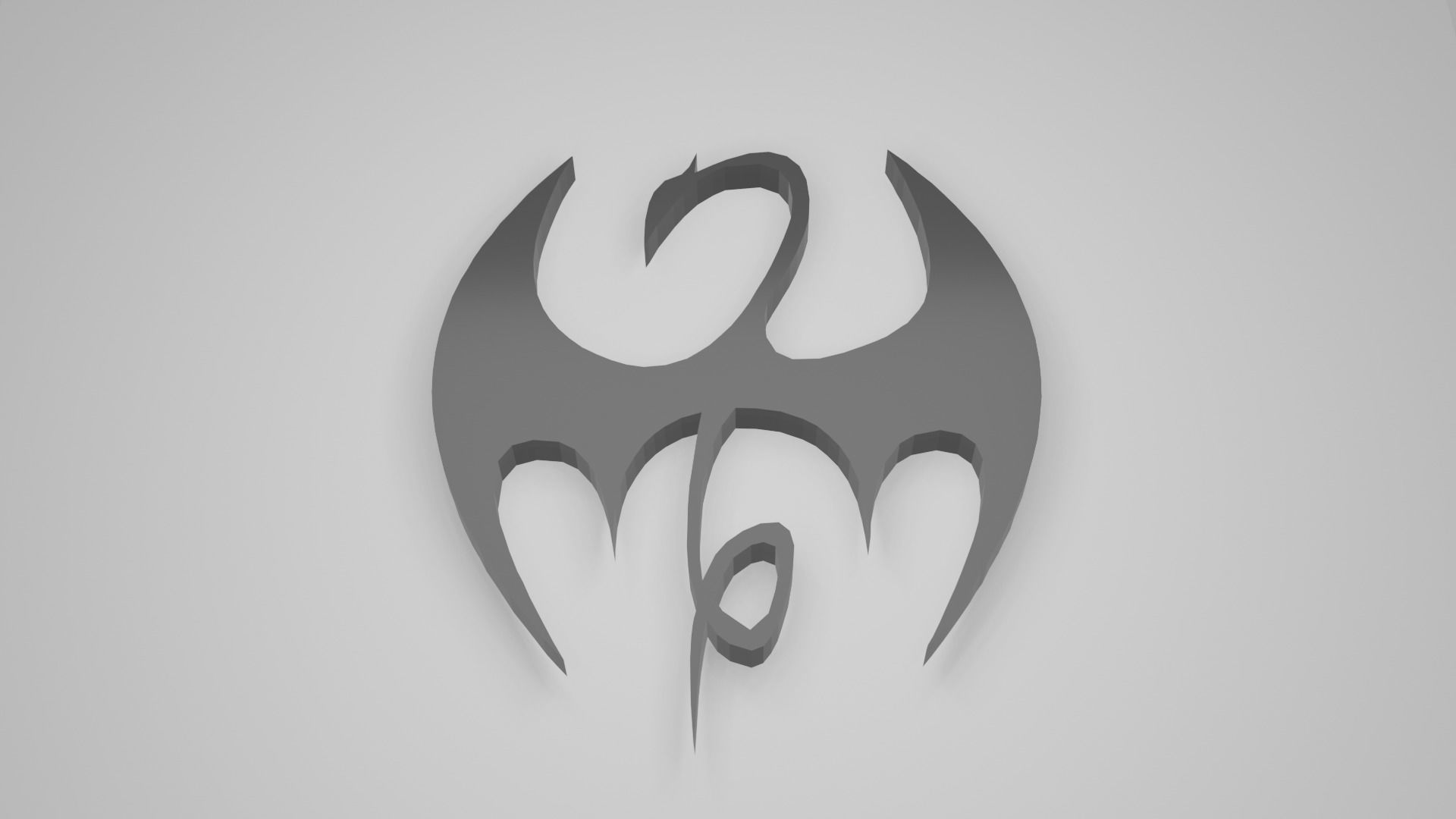 Iron Fist Dragon logo 3D model 3D printable CGTrader