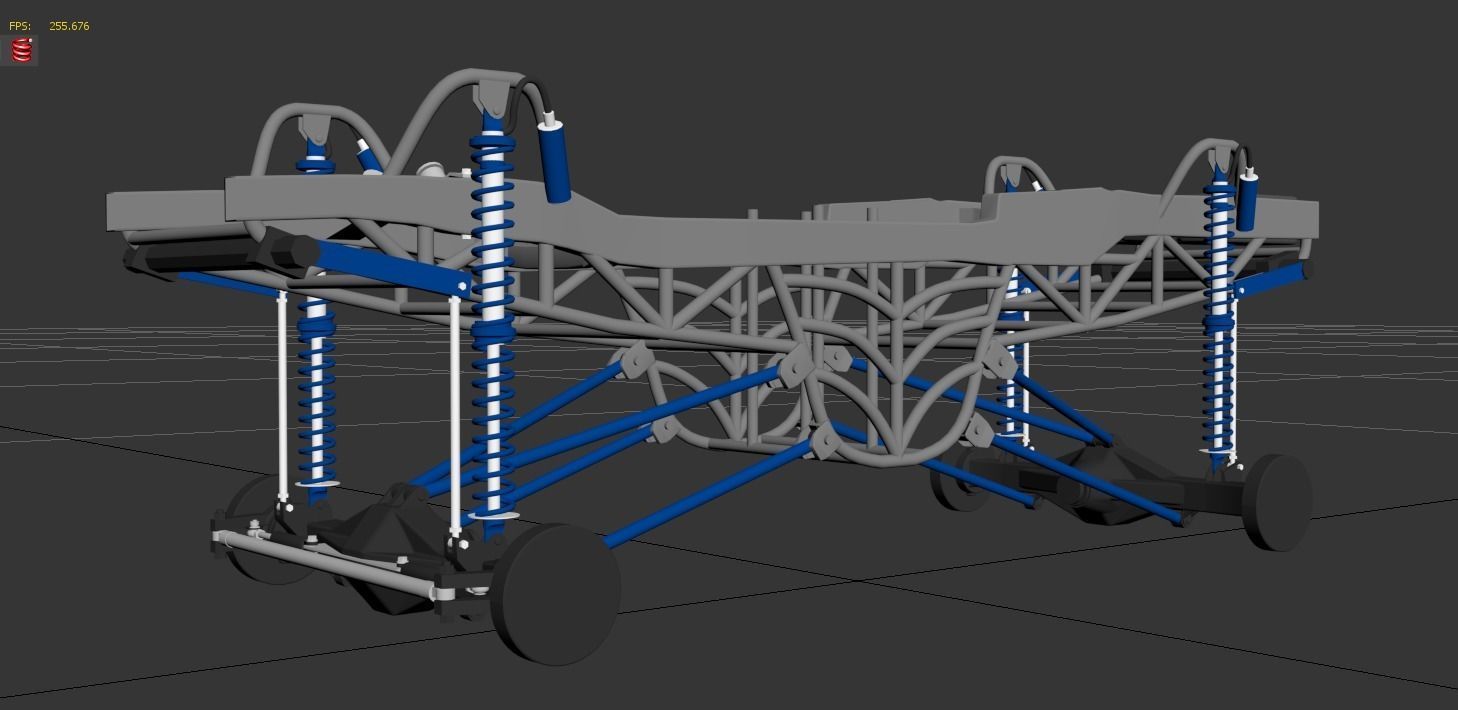 Mud Truck Chassis for Mega Trucks 3D model animated rigged CGTrader