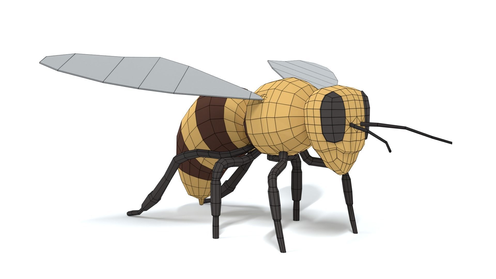 3D model Low Poly Cartoon Honey Bee VR / AR / lowpoly CGTrader