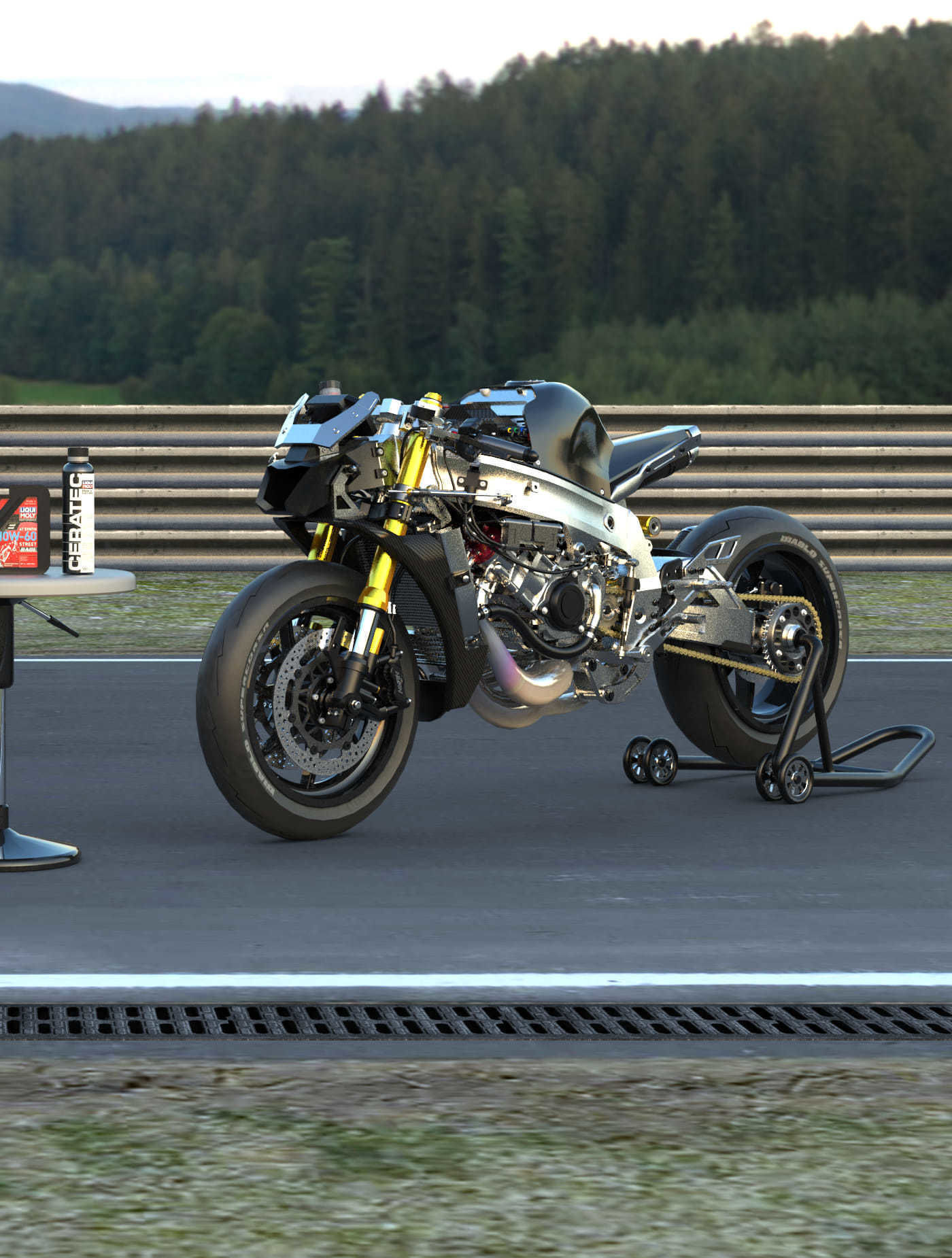 Race Bike Motorcycle Trisula 2 Stroke 3 Cylinder 3D model | CGTrader