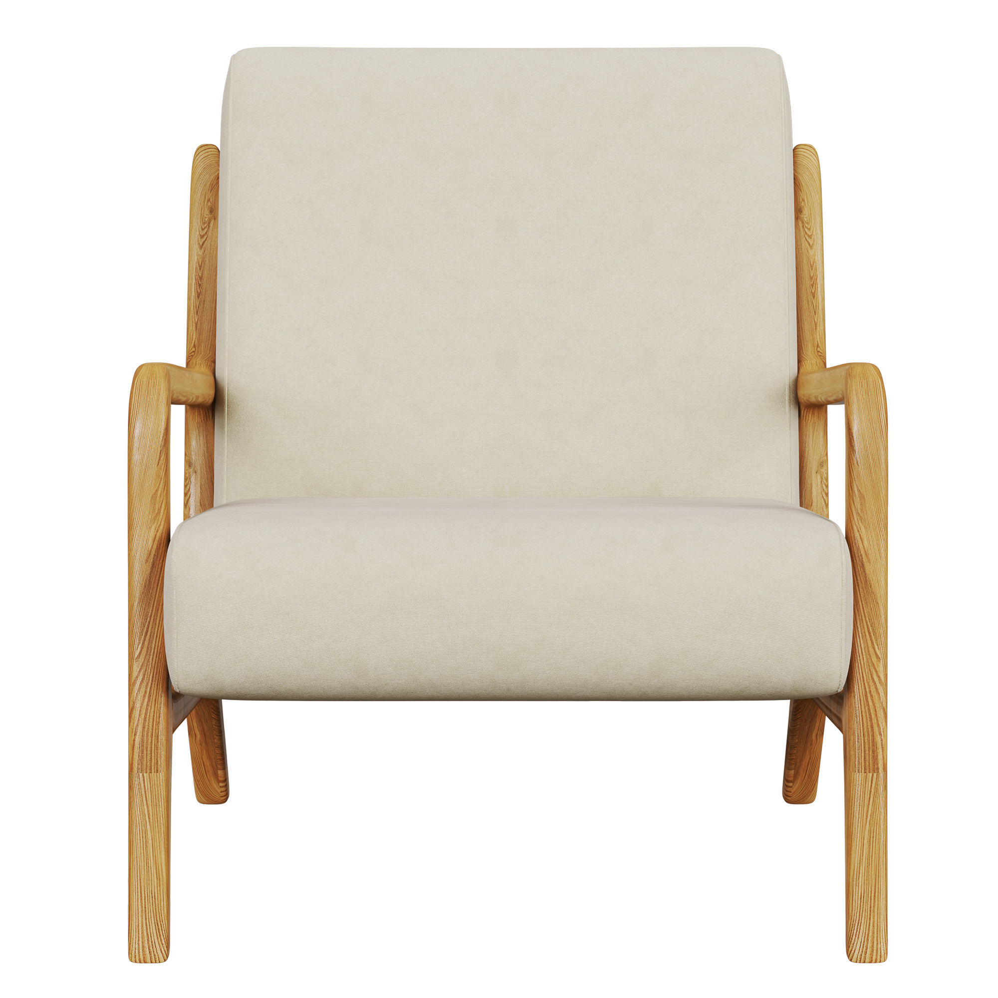 Zara Home Ash Wood and Linen Armchair 3D model CGTrader