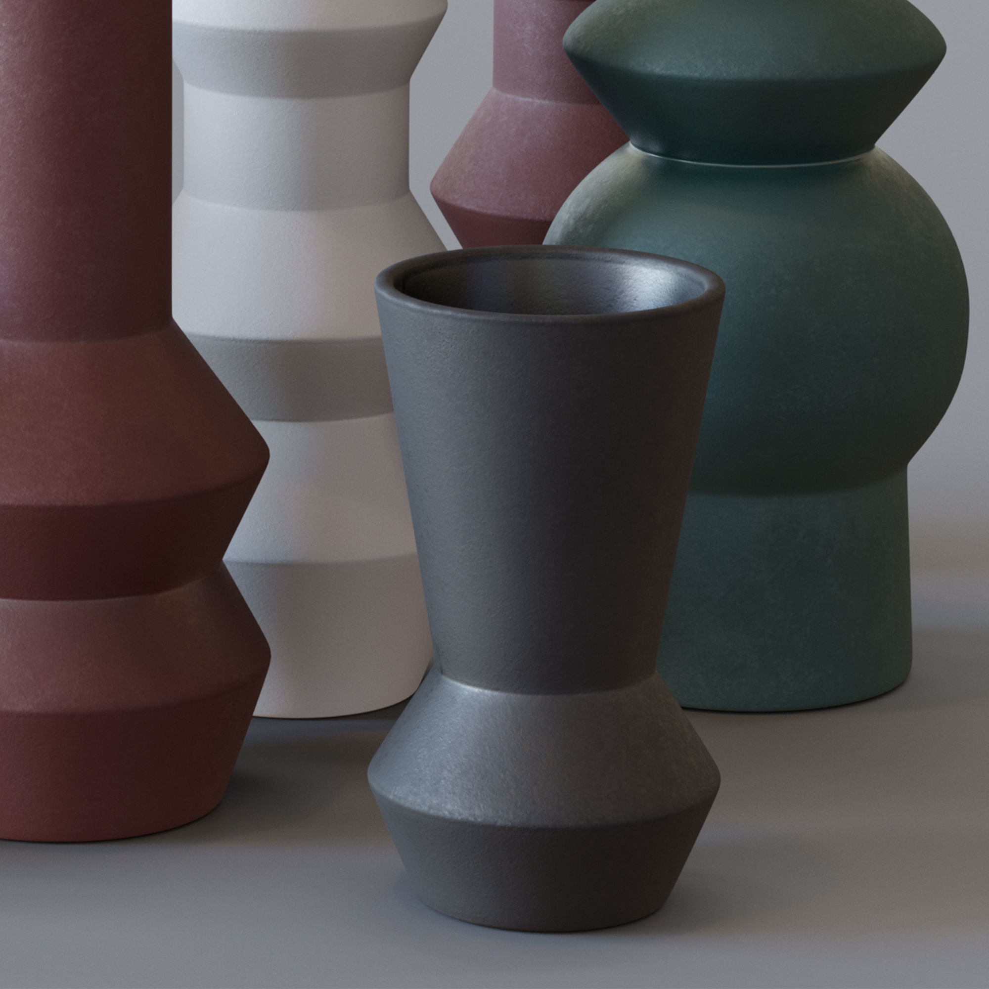 3D model West ElmCeramic Totem Vases VR / AR / lowpoly CGTrader