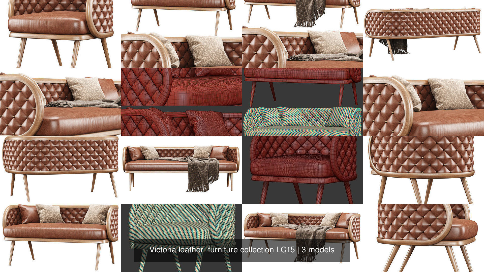Victoria leather furniture collection LC15 CGTrader